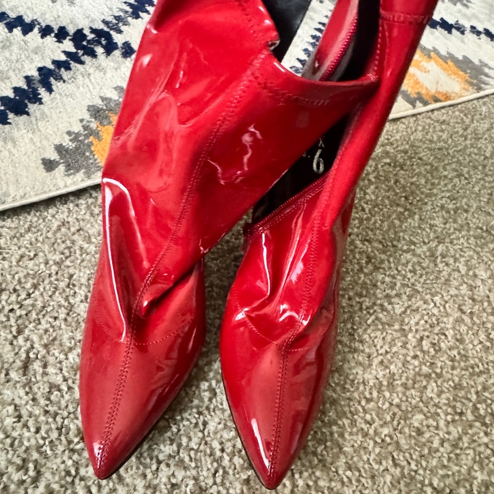 Mix No. 6 Red Patent Heeled Boots